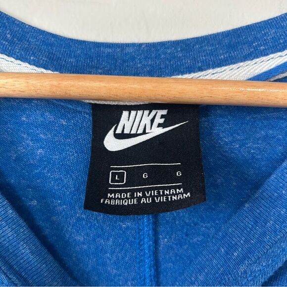 Nike Blue Heather Long Sleeve Shirt Large Just Do It Organic Cotton Recycled - Picture 4 of 7